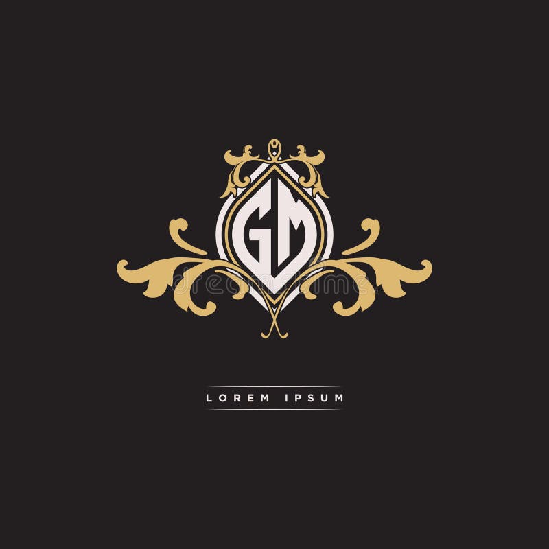 Gm logo monogram with emblem style isolated Vector Image