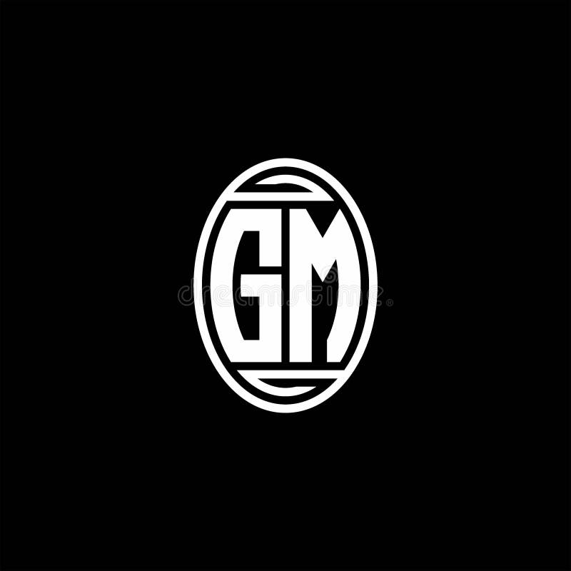 Gm monogram logo with shield shape design template