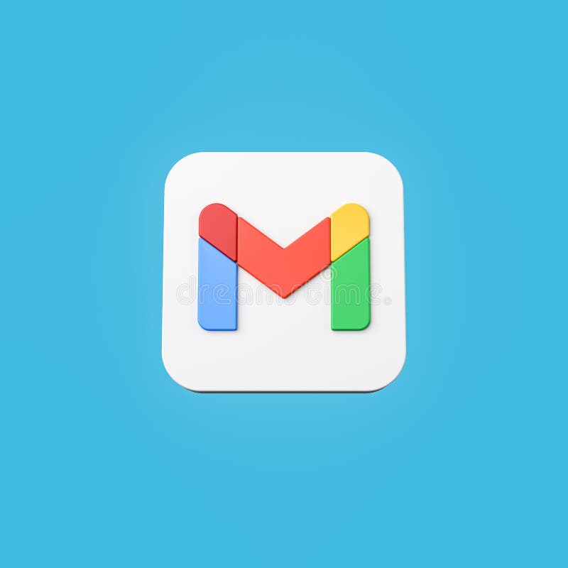Gmail App Icon on Flat Blue Background Editorial Stock Image ...