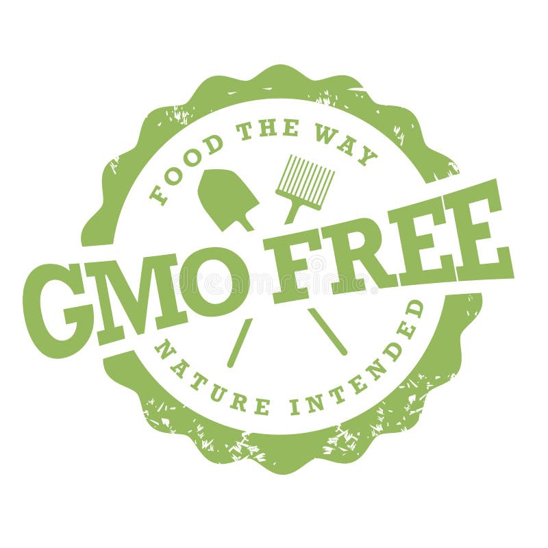GMO bezpłatny znaczek na bielu ilustracja wektor GMO bezpłatny znaczek na bielu ilustracja wektor