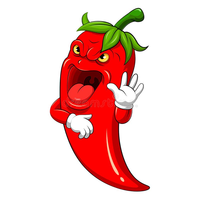 Gniewna gorącego chili kreskówka royalty ilustracja Gniewna gorącego chili kreskówka royalty ilustracja