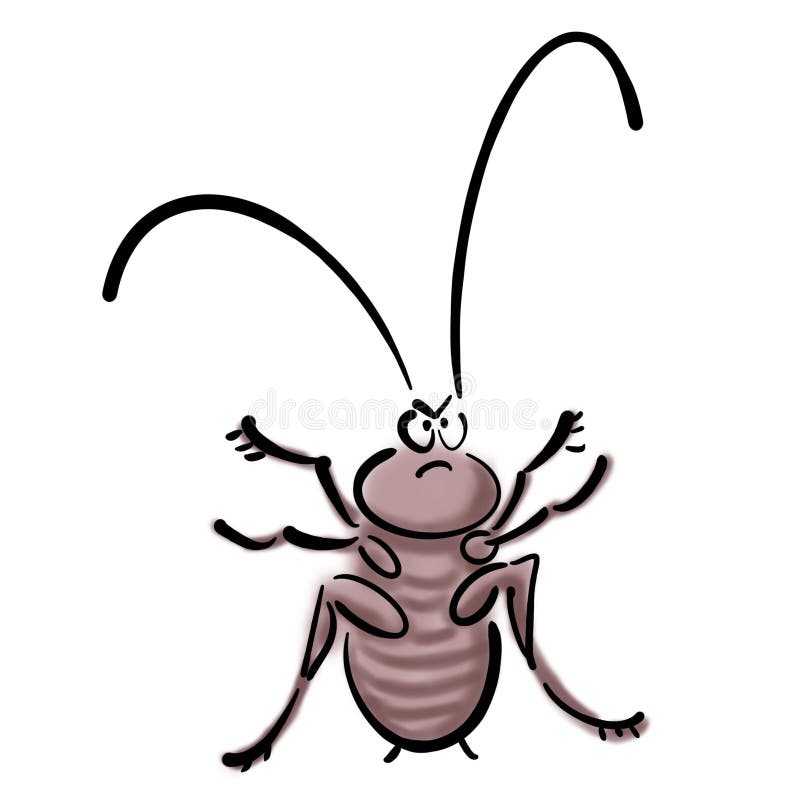 Gniewny karakan z wielkimi antenami ilustracji Gniewny karakan z wielkimi antenami ilustracji