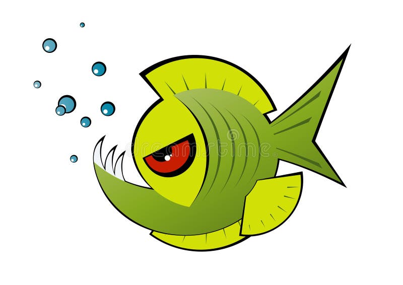 gniewny kreskówki zieleni piranha ilustracja wektor gniewny kreskówki zieleni piranha ilustracja wektor