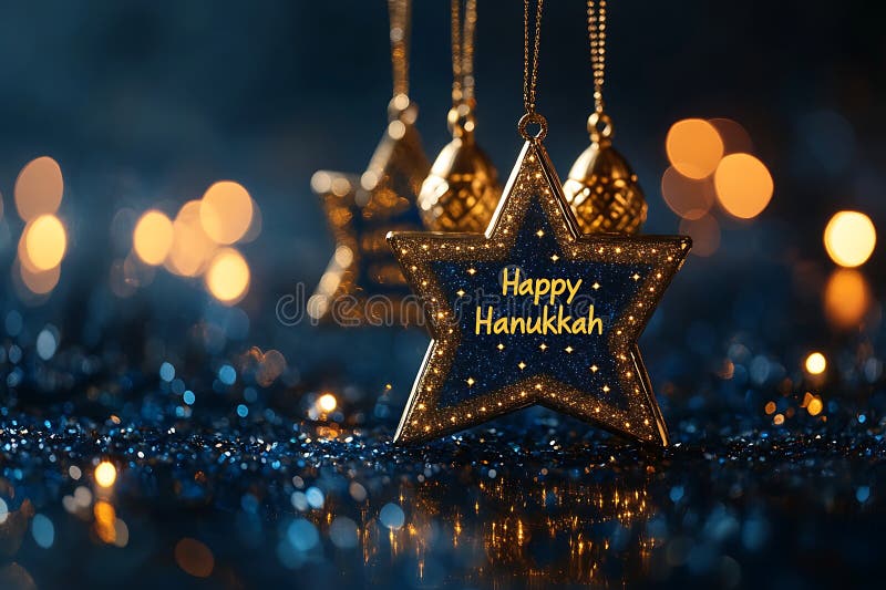 Gniststjärna, glad hanukkah, prydnadsföremål vektor illustrationer