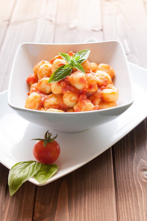 Gnocchi al pomodoro obraz stock