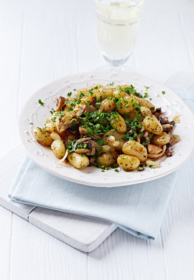 Gnocchi with Mushrooms and Fresh Parsley