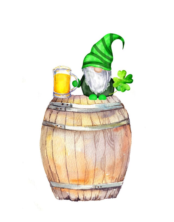https://thumbs.dreamstime.com/b/gnome-green-celtic-colors-lucky-clover-mug-beer-wooden-barrel-watercolor-card-saint-patrick-day-keg-209987365.jpg