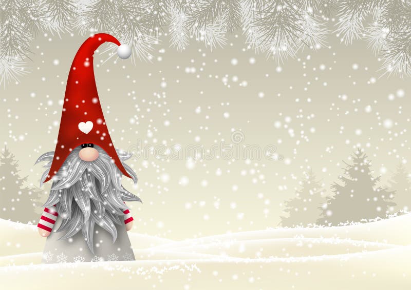 Gnome traditionnel de Noël scandinave, Tomte, illustration