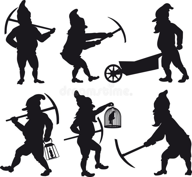 Gnomes silhouettes set 1