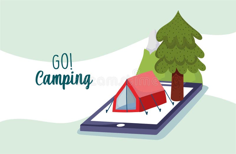 Go camping application stock vector. Illustration of summer 217332769