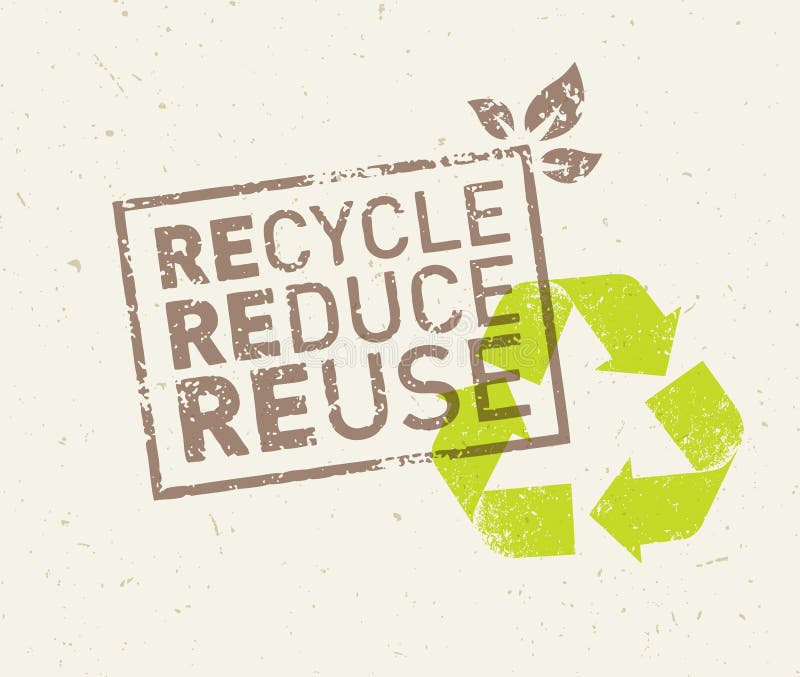 Go Green Recycle Reduce Reuse. Sustainable Eco Vector Concept on Recycled Paper Background.