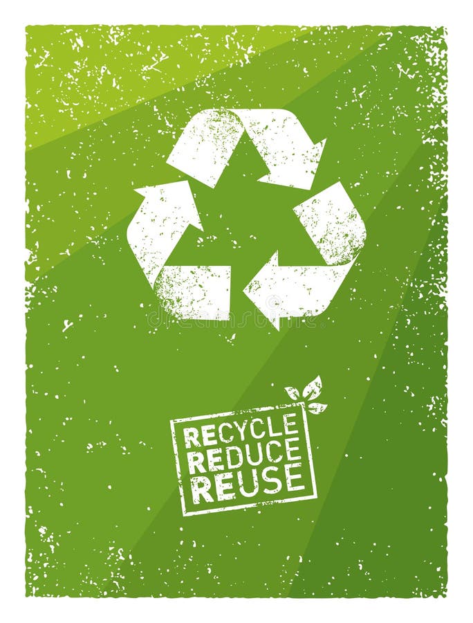 Go Green Recycle Reduce Reuse. Sustainable Eco Vector Concept on Recycled Paper Background.