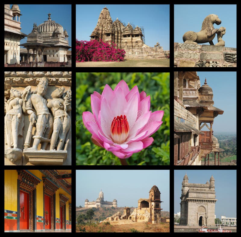 Go India collage - travel photos of India landmark