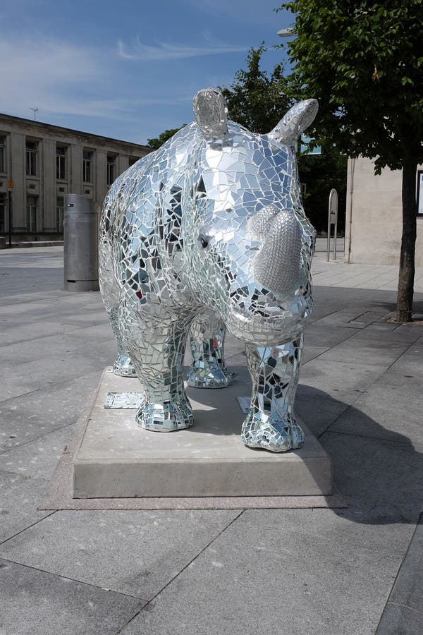 Southampton UK - 15 July 2013 - locally decorated Rhino sculptures on display in Southampton, to raise awareness of the plight of Rhinos in the wild before a charity auction - 15 July 2013 in Southampton. Southampton UK - 15 July 2013 - locally decorated Rhino sculptures on display in Southampton, to raise awareness of the plight of Rhinos in the wild before a charity auction - 15 July 2013 in Southampton.
