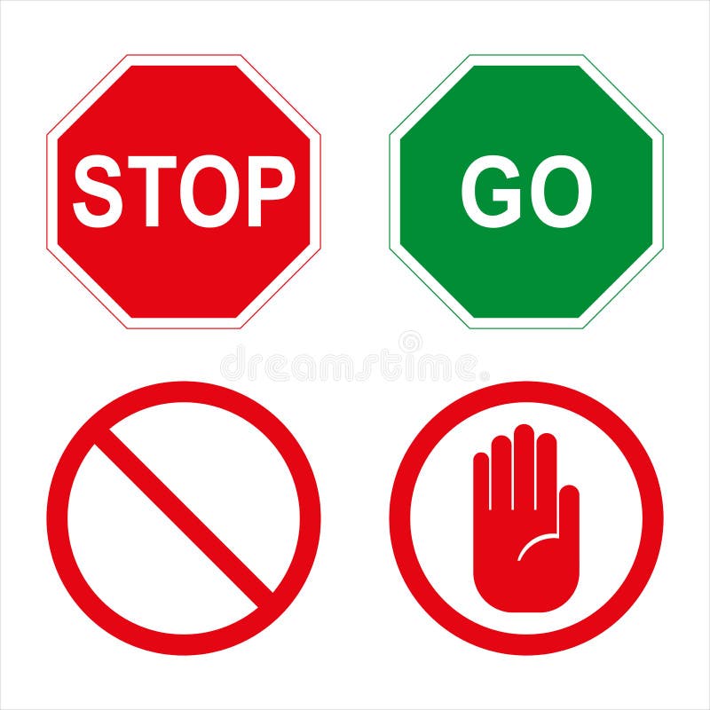 Vector Illustration Sign Stop Go Arkivvektor (royaltyfri