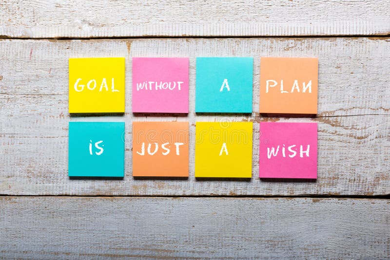 Goal without a plan is just a wish - motivational handwriting