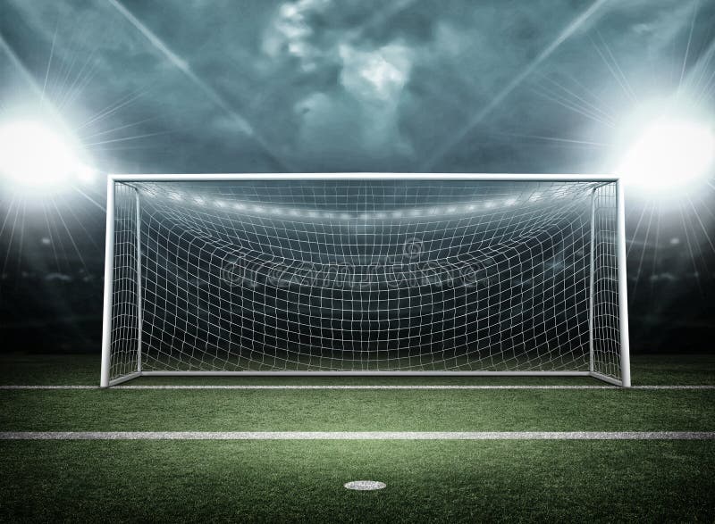 Download wallpapers Football, goal, soccer ball, soccer field, stadium,  concepts football