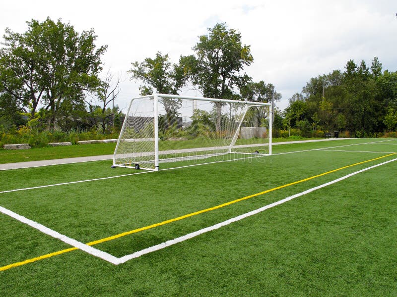 Goal Posts on soccer field stock photo. Image of match 15334012