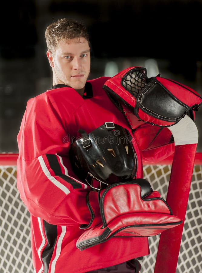 Ice hockey goalie stock image. Image of rink, sport, stick 16532931