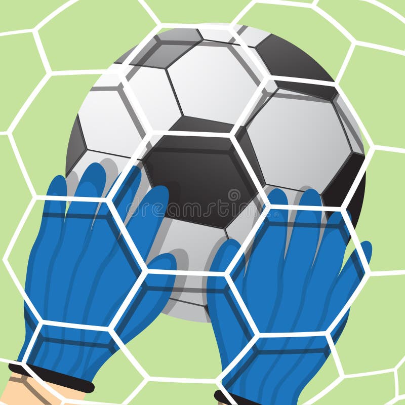 Soccer Ball Goalkeeper Gloves Grass Stock Illustrations 58 Soccer