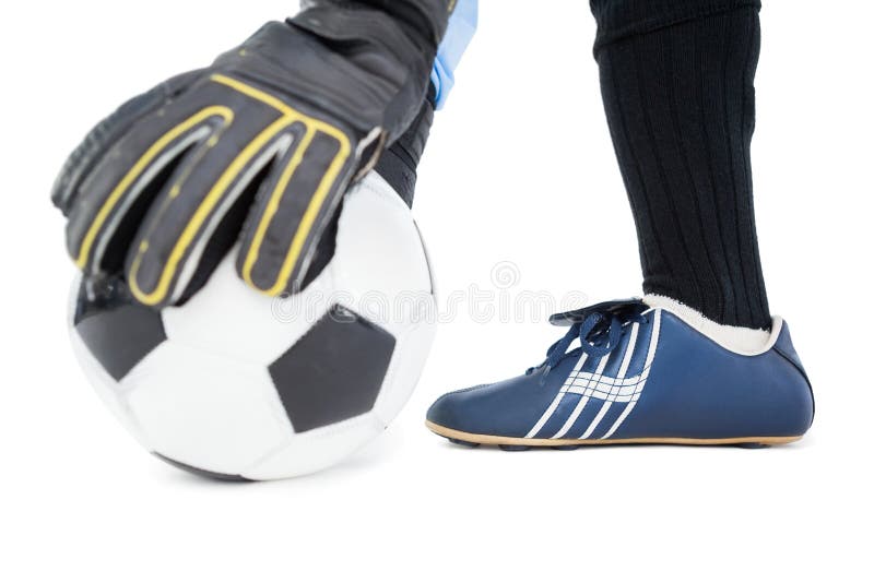 Goalkeeper Picking Up the Ball Stock Image Image of gear, gloves