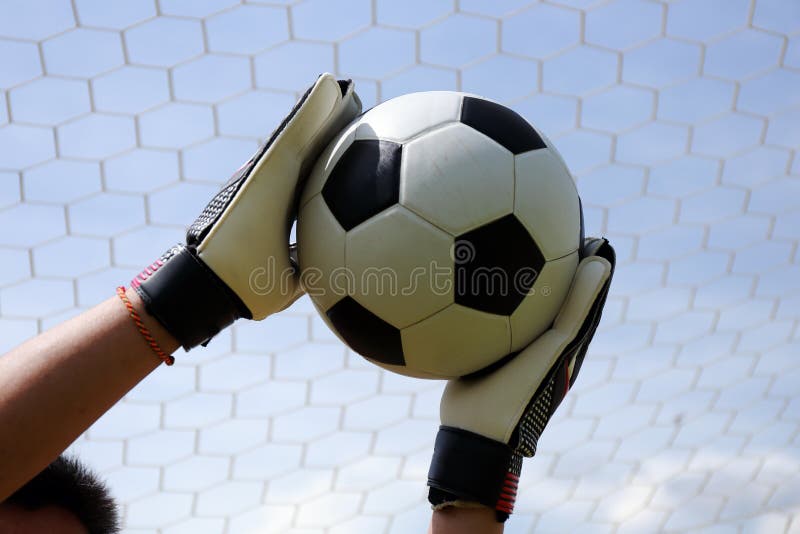 Goalkeeper S Hands Reaching Foot Ball Stock Photo Image of background