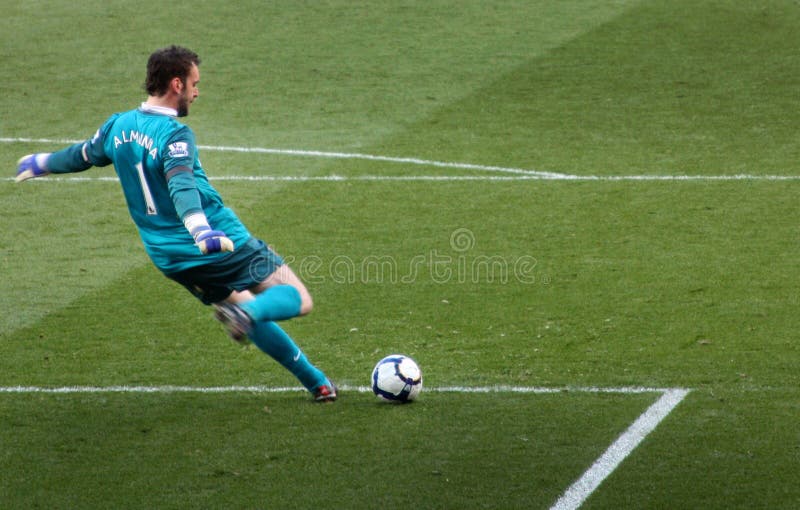 Goalkeeper shooting ball stock photos