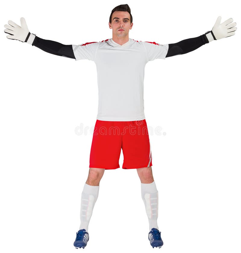 Goalkeeper In White Ready To Save Stock Image Image of sportsman