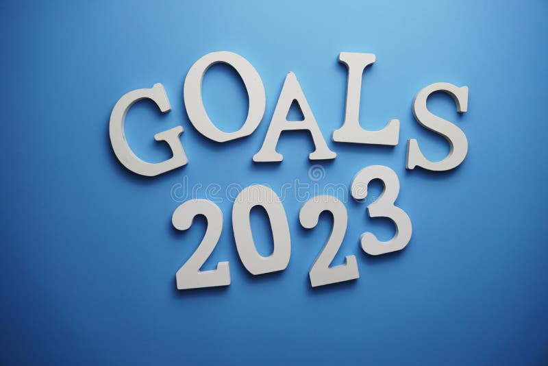 Goals for 2023 Alphabet Letter on Blue Background Stock Photo Image of word, career 200864224