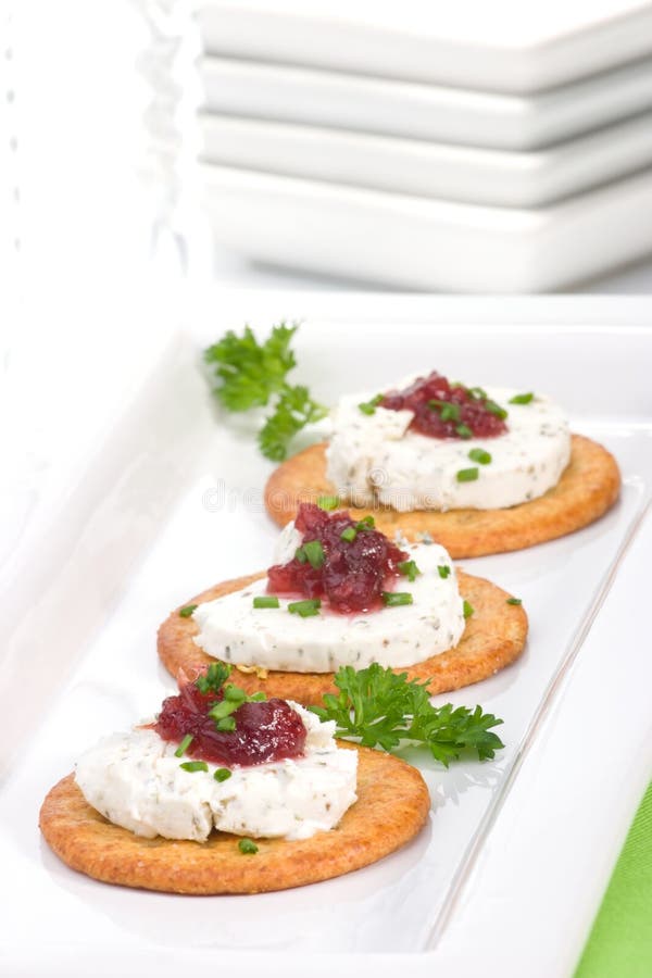 Goat cheese canapes stock image. Image of organic, prepared 3790225