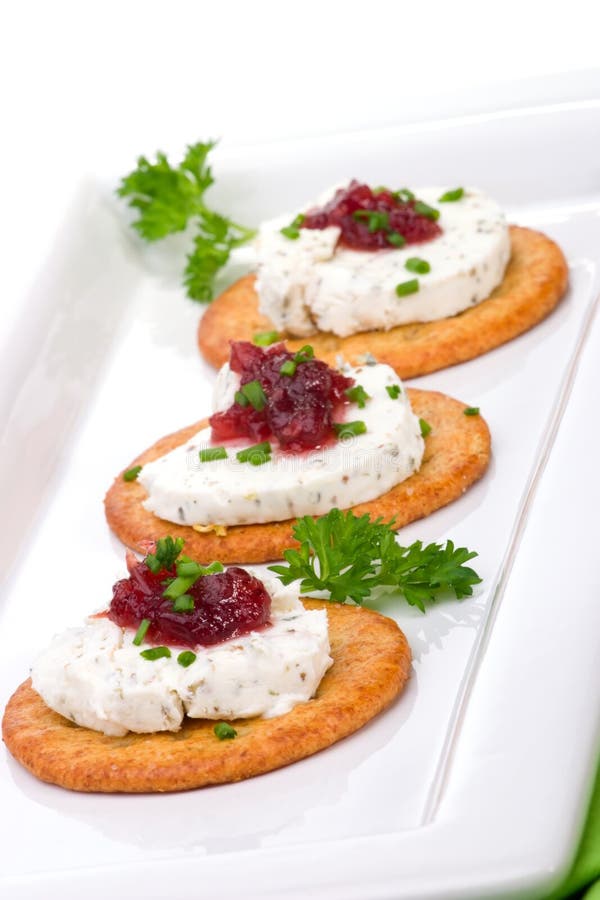 Goat cheese canapes stock image. Image of organic, prepared 3790225