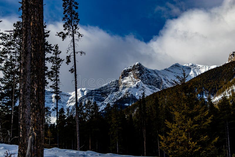 The Goat Range from Three Sisters Parkway. Canmore, Alberta, Canada Stock Photo Image of