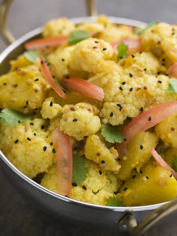 Gobi Aloo Spiced Cauliflower and Potato Stock Image Image of