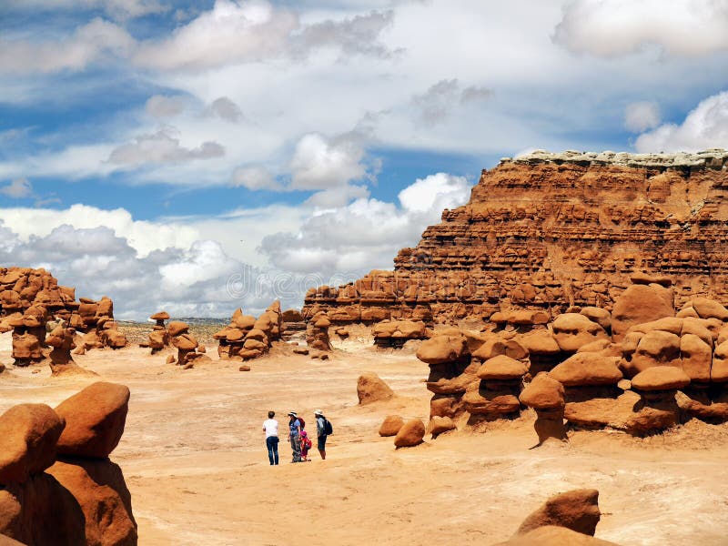 Hikers in Goblin Valley State Park, Utah. US.