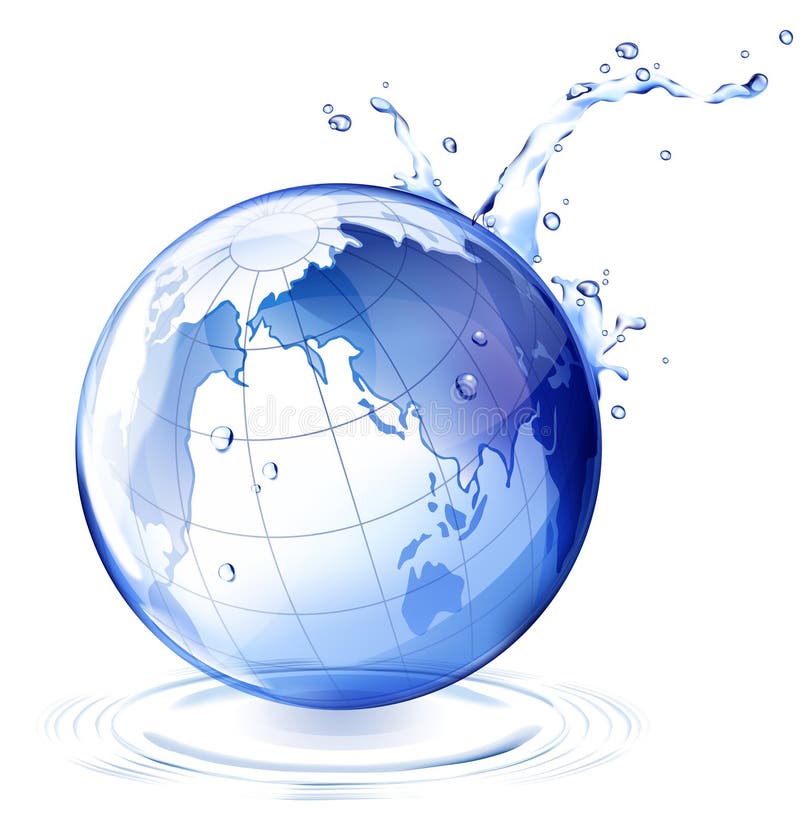 Goccia dell'acqua e della terra illustrazione di stock Goccia dell'acqua e della terra illustrazione di stock