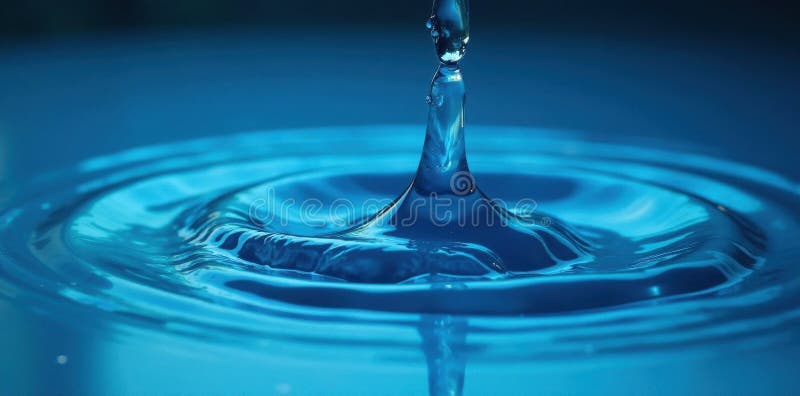 Gocciolina liquida impatto superficie blu ripete l'immagine di splash astratta illustrazione di stock
