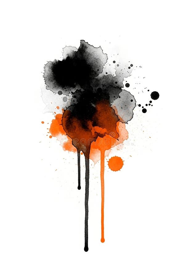 Goccioline nere e arancione verticali. illustrazione vettoriale