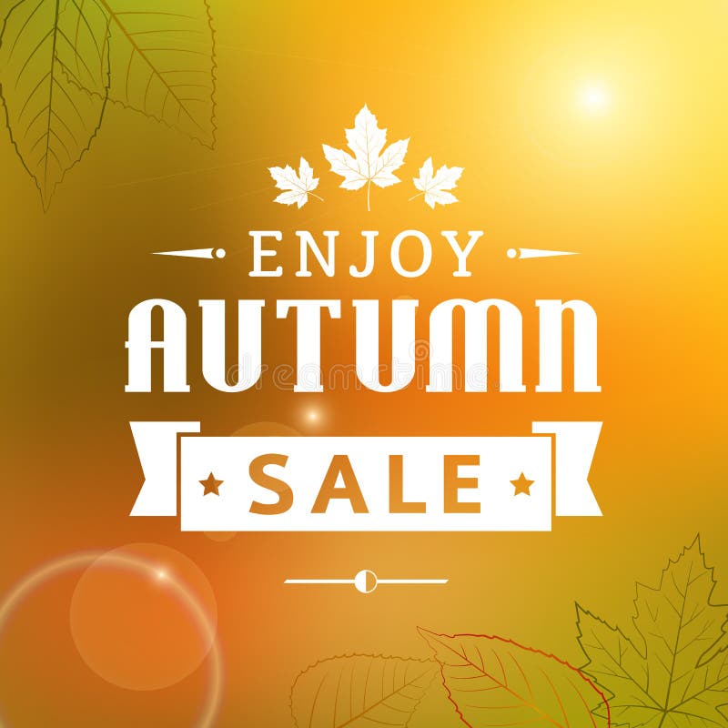 Goce del cartel de la tipografía del vintage de la venta del otoño stock de ilustración Goce del cartel de la tipografía del vintage de la venta del otoño stock de ilustración