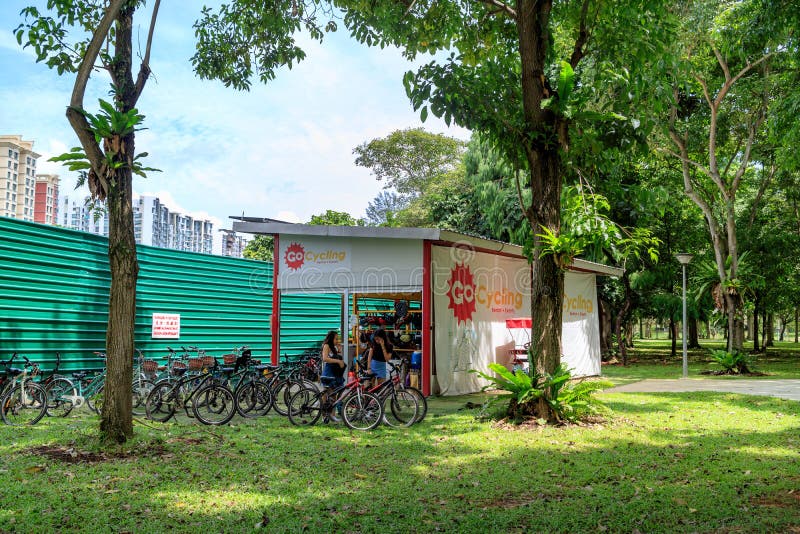 GoCycling Punggol bike rental kiosk at Punggol Park, Singapore