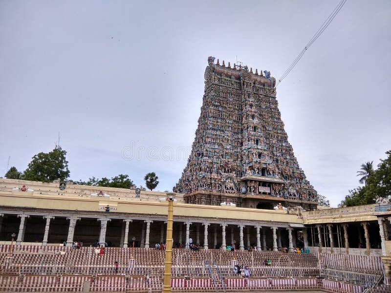 Madurai meenatchi amman temple lake view with gopuram. It is one of the historical building in India especially Tamilnadu.Lady god. Madurai meenatchi amman temple lake view with gopuram. It is one of the historical building in India especially Tamilnadu.Lady god