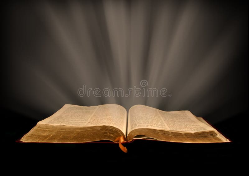 God's Word. Open Bible with rays of light God's Word. Open Bible with rays of light