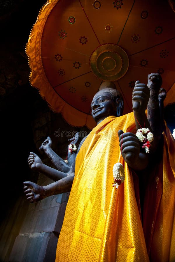 The God Vishnu statue in Angkor Wat