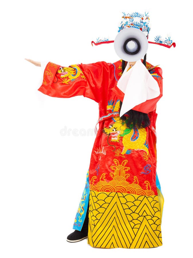 god of wealth holding a megaphone.isolated on white royalty free stock photo god of wealth holding a megaphone.isolated on white royalty free stock photo