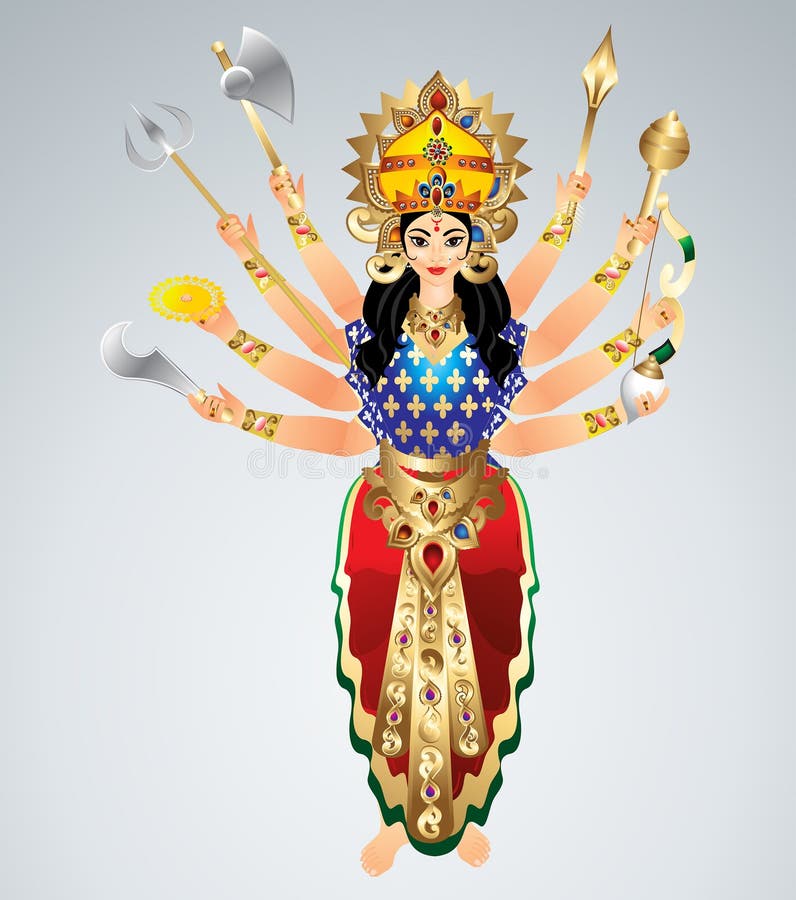 Goddess Durga Animated Vector Stock Vector - Illustration of india,  goddess: 88632697