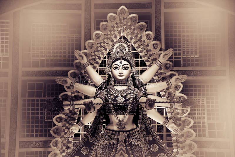 Goddess Durga Face in Happy Durga Puja Subh Navratri Maa Background Stock  Image - Image of religion, hindu: 176131331