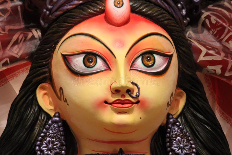 Goddess Durga Idol Captured Inside a Puja Pandal. Stock Image - Image of  face, anime: 229106839