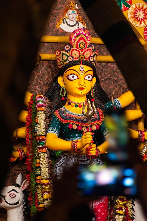 Goddess Durga Idol at Decorated Durga Puja Pandal, Shot at Colored Light, in Kolkata, West Bengal, India. Durga Puja is Biggest Stock Photo - Image of bengal, kali: 185594184 Goddess Durga Idol at Decorated Durga Puja Pandal, Shot at Colored Light, in Kolkata, West Bengal, India. Durga Puja is Biggest Stock Photo - Image of bengal, kali: 185594184