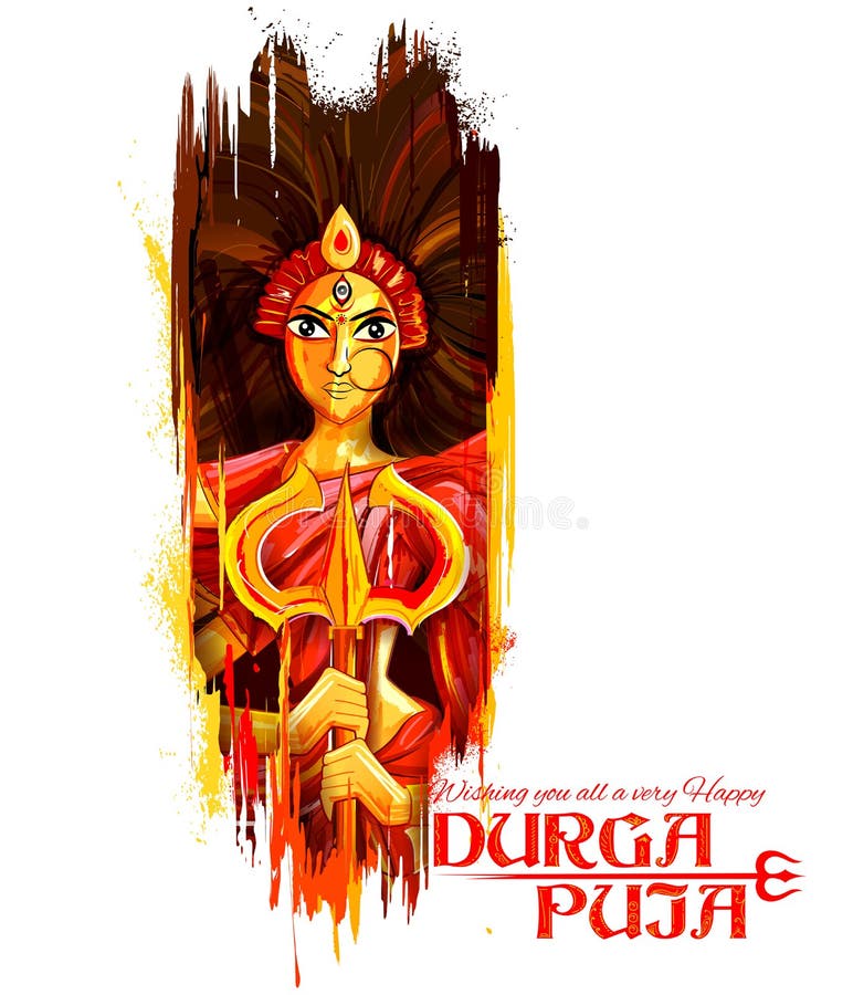 Goddess Durga in Subho Bijoya Happy Dussehra Background Stock Vector -  Illustration of demon, design: 77238547