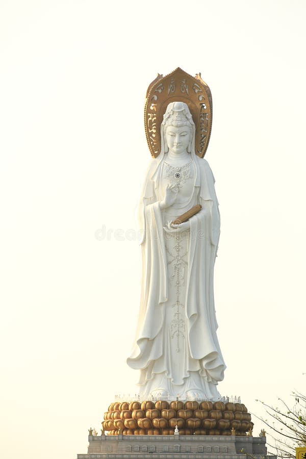 Goddess of mercy statue at seaside in nanshan temple, hainan island