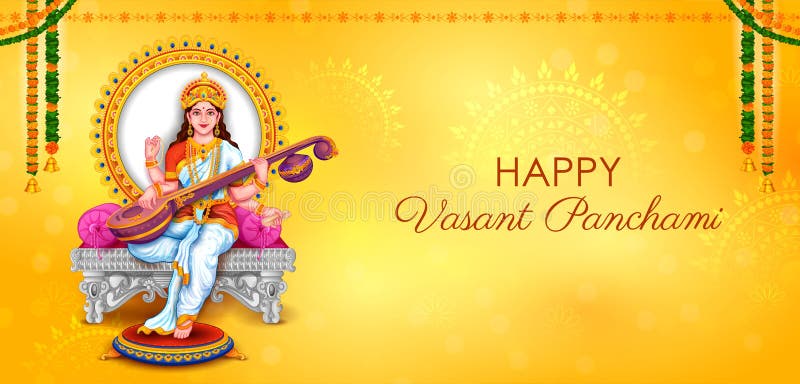 Goddess of Wisdom Saraswati for Vasant Panchami India Festival Background Stock Vector - Illustration of music, saraswati: 209612282 Goddess of Wisdom Saraswati for Vasant Panchami India Festival Background Stock Vector - Illustration of music, saraswati: 209612282